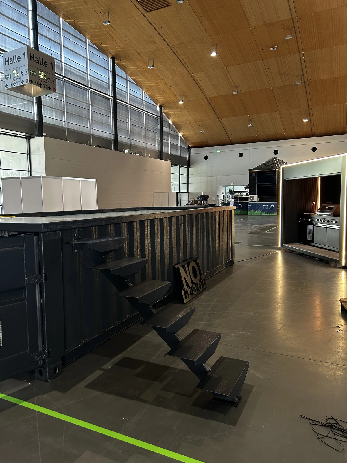 Exterior of the pool module at the fair
