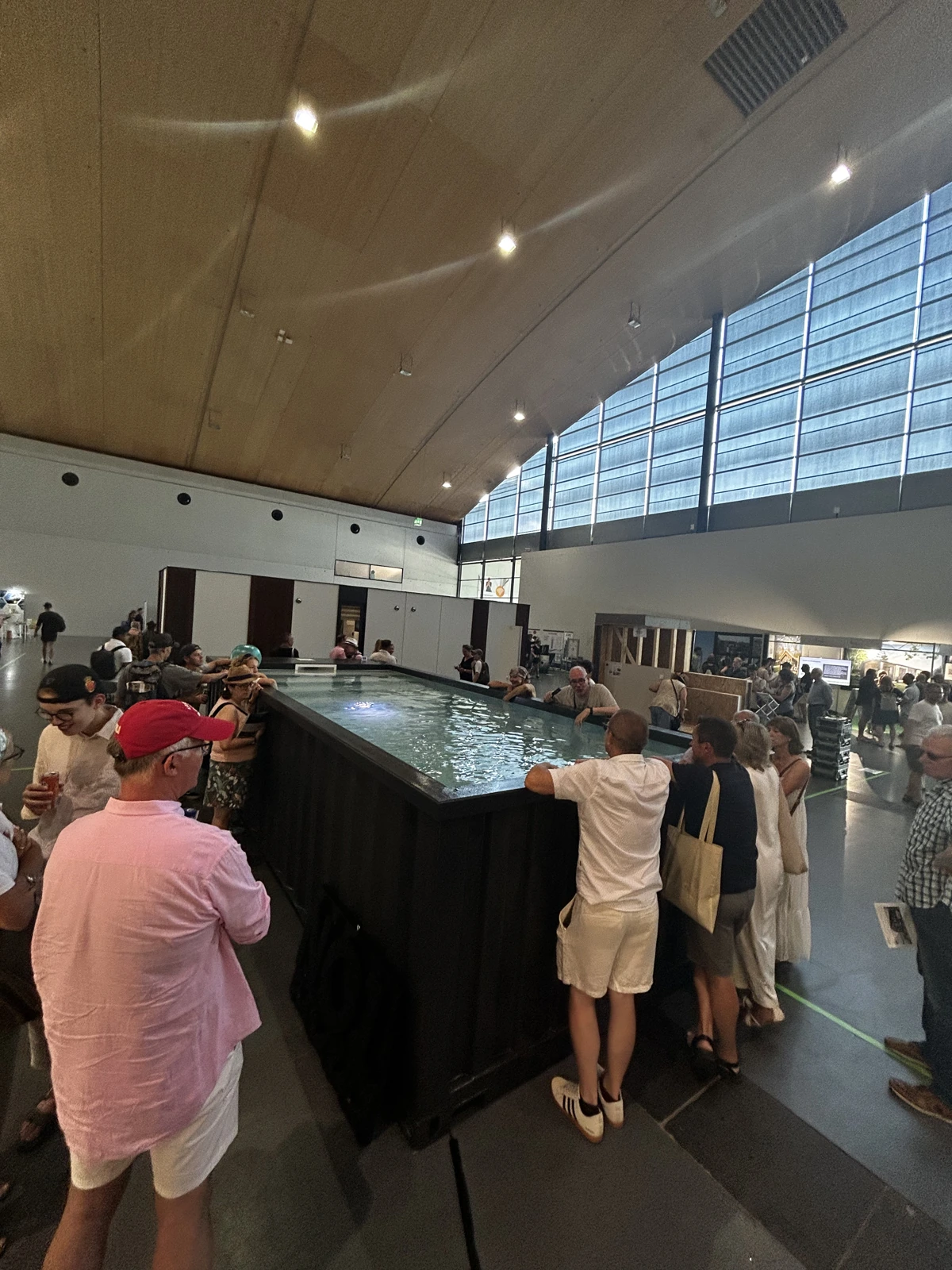 Visitors at the No1Pool stand