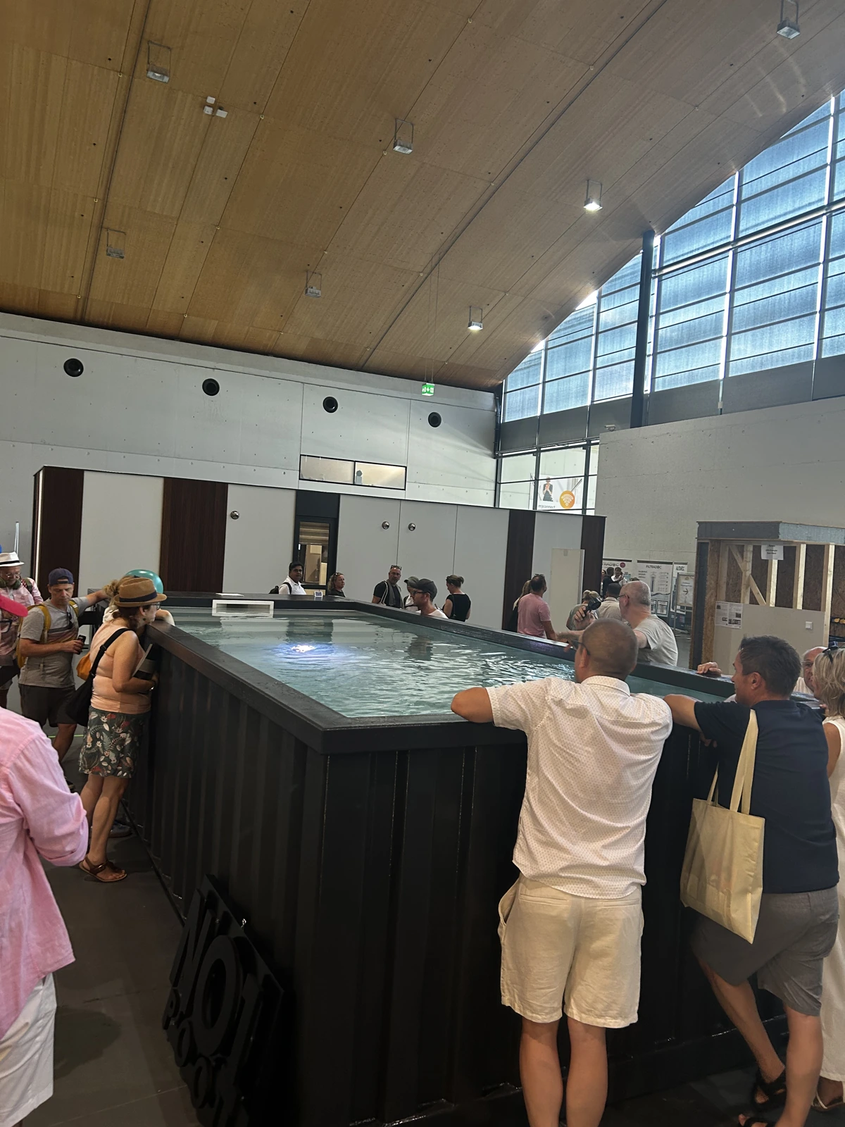 Visitors at the No1Pool stand