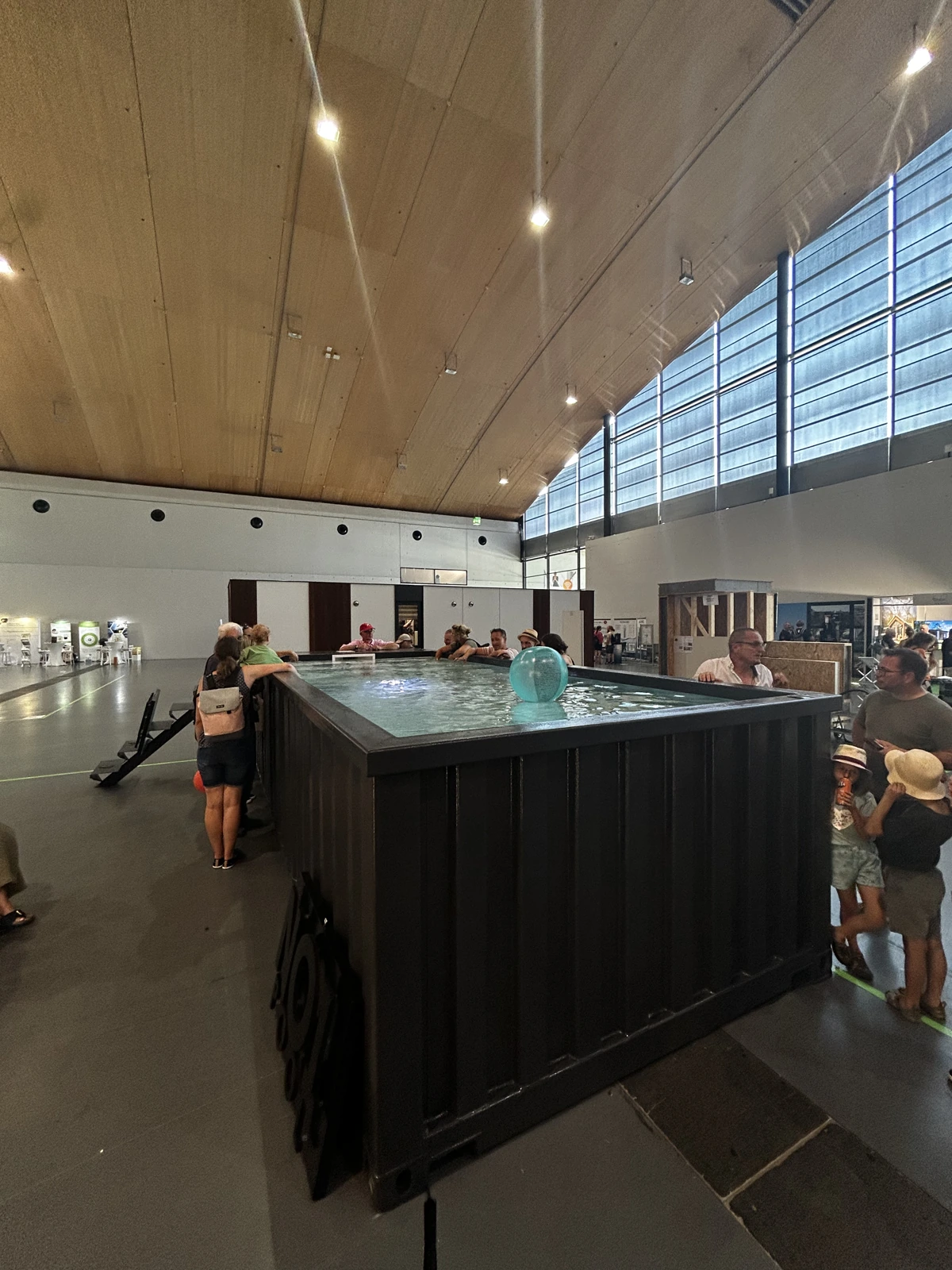 Visitors at the No1Pool stand