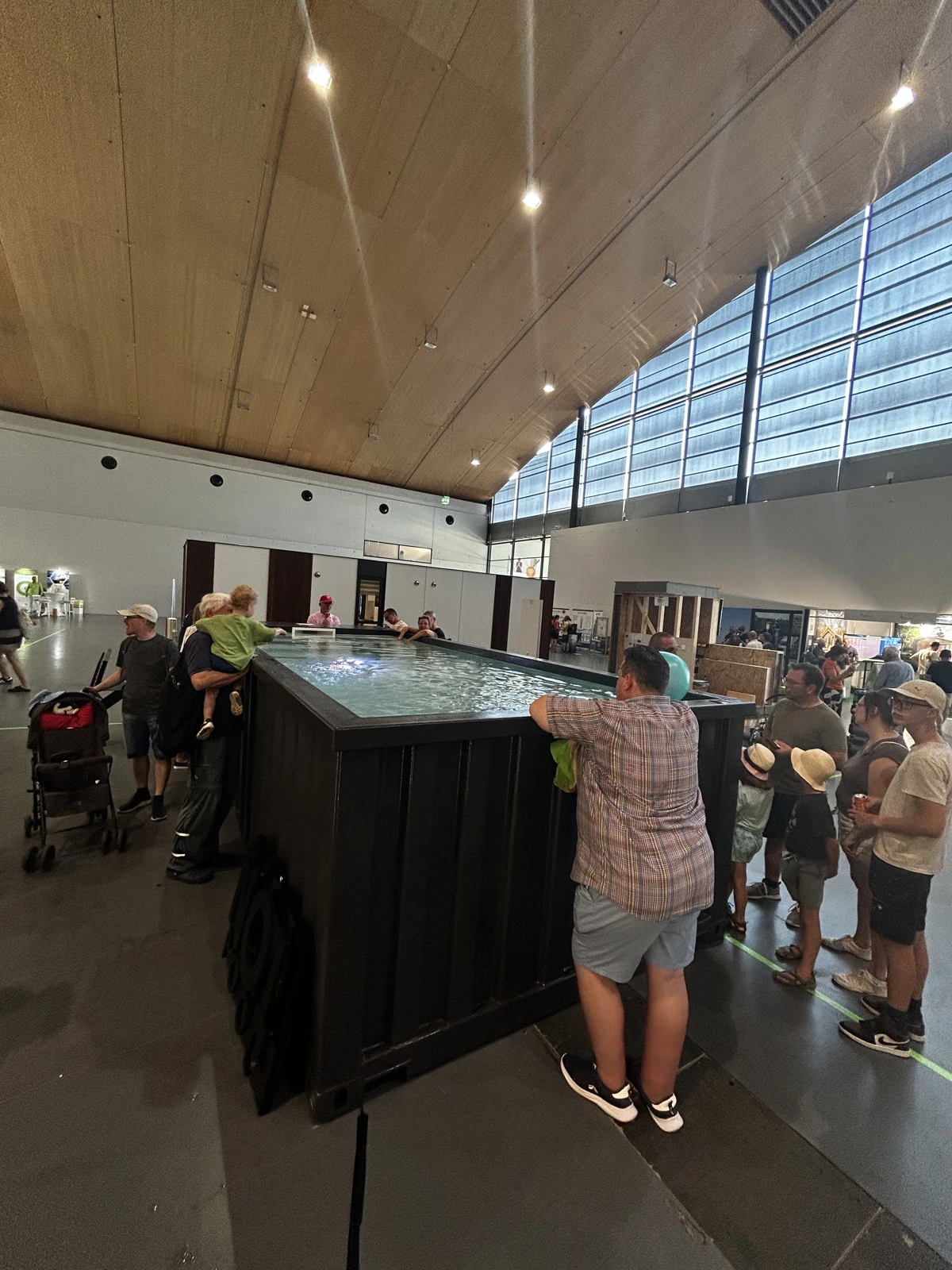 Visitors at the No1Pool stand