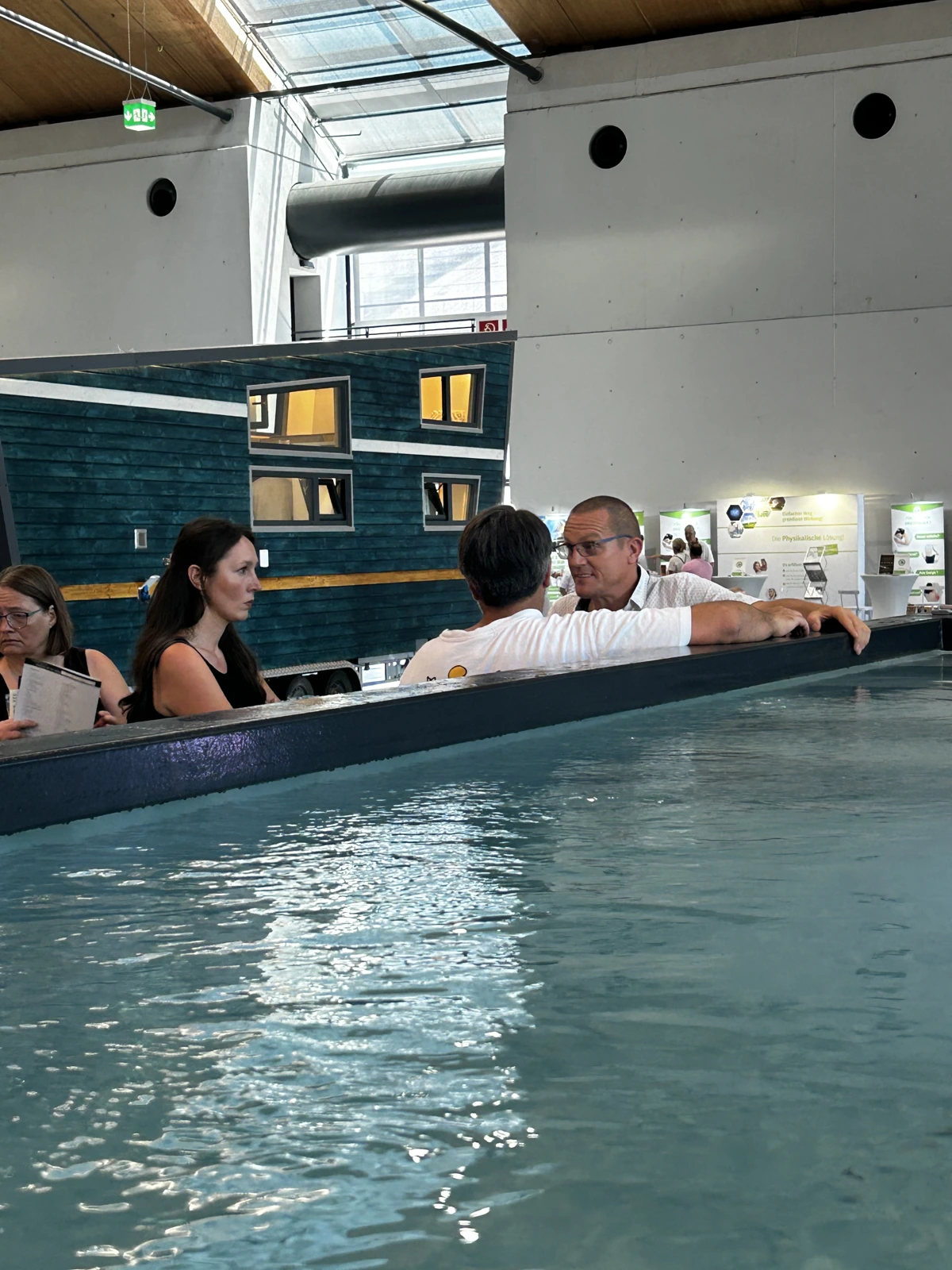 Visitors at the No1Pool stand