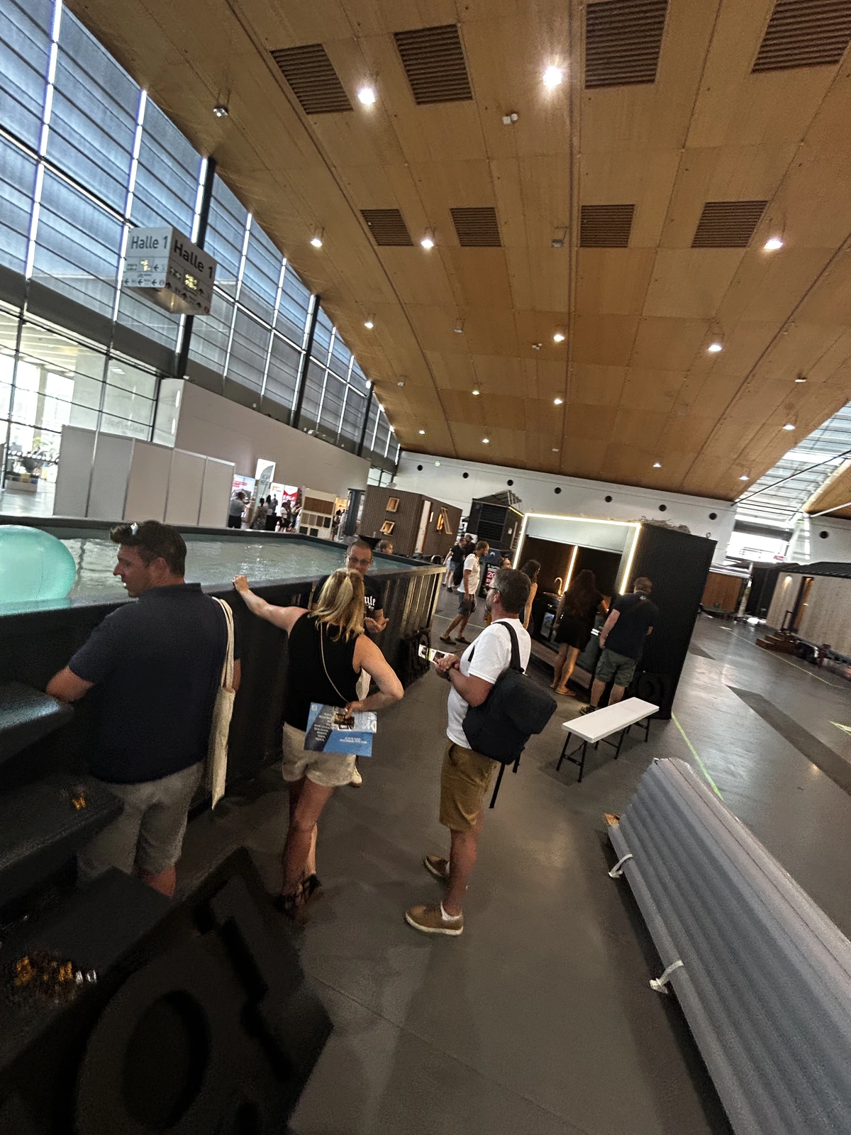 Visitors at the No1Pool stand